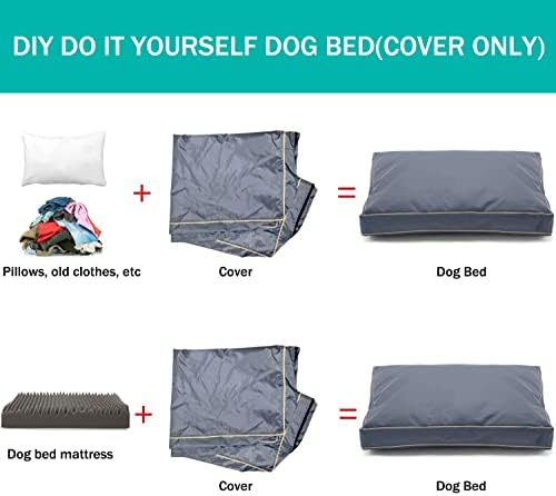 כיסוי מיטת כלבים של Dalema 36L x 27W x 4H אינץ '. עמיד כבד עמיד בפני אוקספורד עמידה בכריכות החלפת מיטת כלבים.