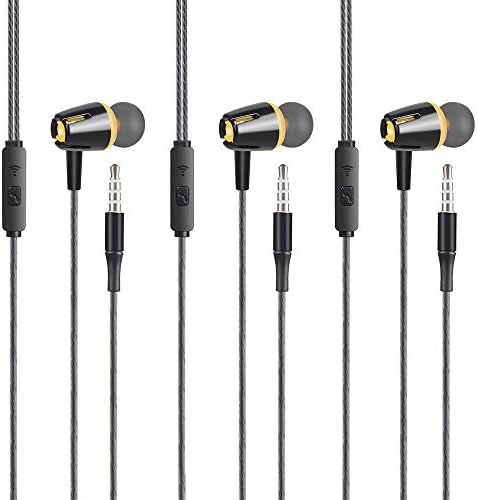 Danzix 3 Pack אוזניות באוזן, אוזניות עם מיקרופון ורעש צליל סטריאו מבודד עבור כל מכשיר הממשק 3.5 ממ.