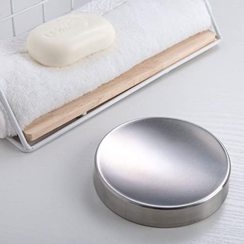 Alipis Soapdish 3PCS304 Infoorsilver שימושי סבון יצירתי סבון יצירתי בית אחסון עמדת נירוסטה עגול לפלדת כלים מחזיק