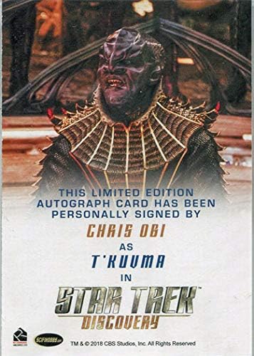 גילוי מסע בין כוכבים עונה 1 כרטיס חתימה כריס אובי בתור T'Kuvma