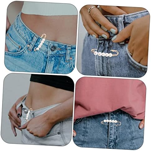 DOITOOL 20 יחידות סיכות המותניים חולצות לנשים סוודר נשים טרנדיות ג'ינס ג'ינס מלאכותי פרל סיכה פו