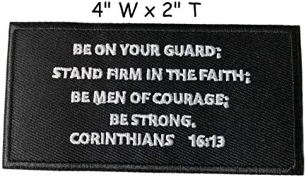 קורינתיים 16:13 חיי נצח דתיים תנך פסוק אמונה נושא - ברזל טלאי רקום מובחר או תפור על סמל האופנוען