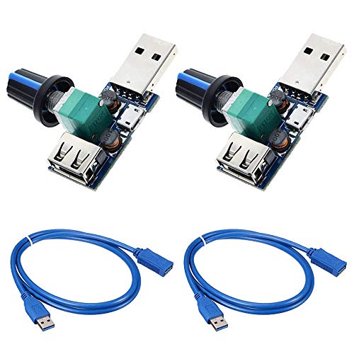 DAOKI 2PCS USB CONTRECLER SPEED SPEED DC 4-12V 5W MINI MINI מתכוונן מאוור