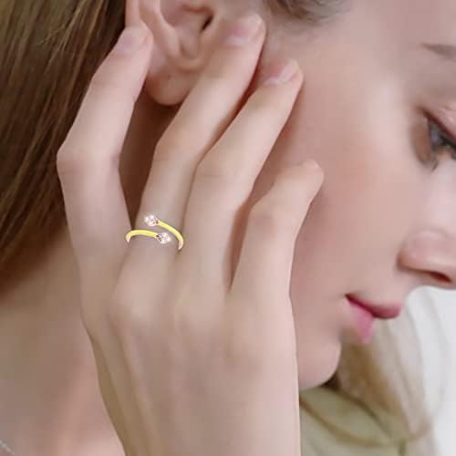 2023 נשים חדשות אופנתיות נשים אוהבות זירקון סימטרי הצעת הווידוי של נשים טבעת טבעת נירוסטה