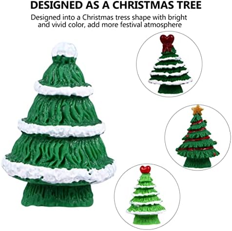 עיצוב חג המולד של Coheali מיני שרף עץ חג המולד 8 יחידות שרף מיניאטורה עץ עץ נוף עיצוב חג המולד עץ חג המולד קישוטי