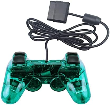 Jinhoabf 2 חבילה PS2 Controller Wired Controller, Gamepad Shock כפול תואם לקונסולת PlayStation 2