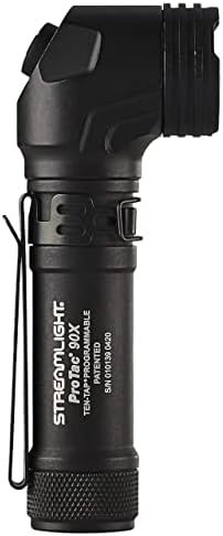 Streamlight Protac 90x זווית ימנית פנס טקטי רב-דלק עם שתי סוללות ליתיום ונרתיק CR123A ונרתיק, שחור