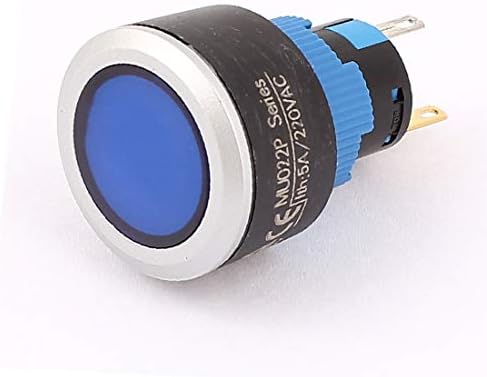 X-DREE 15.5 ממ DC 12V תאורת LED כחולה 5 סיכה SPDT נקיעת כפתור כפתור (INTRUTTER