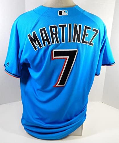 מיאמי מרלינס מרטינז 7 משחק השתמש ב Blue Jersey 46 DP22238 - משחק משומש גופיות MLB
