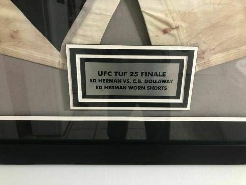 אד הרמן חתום על קרב מכנסיים קצרים שחוקים ממוסגרים MMA UFC UFC FANATICS FANATICS COA - אירוע