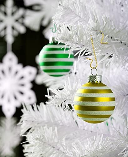 טאטו 280 יח 'ווים קישוט לחג המולד קולבי קישוט חג המולד חוט מתכת ווים זהב כסף ירוקים ירוקים אדומים עם קופסת