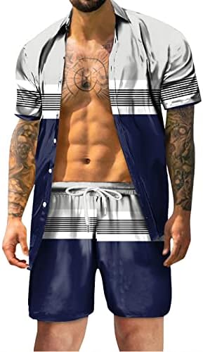 BMISEGM גברים חולצות גברים קיץ אופנה פנאי הוואי חוף הים חוף דיגיטלי דפוס תלת מימד דפוס חליפה מפוספסת