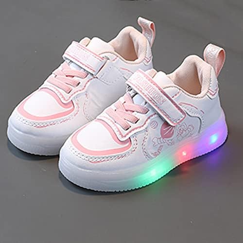 נעלי ילדים LED תאורה נעליים מזדמנים נעליים בנים סטודנטים לבנים ורוד לבן חמוד יחיד ספורט ספורט פעוט