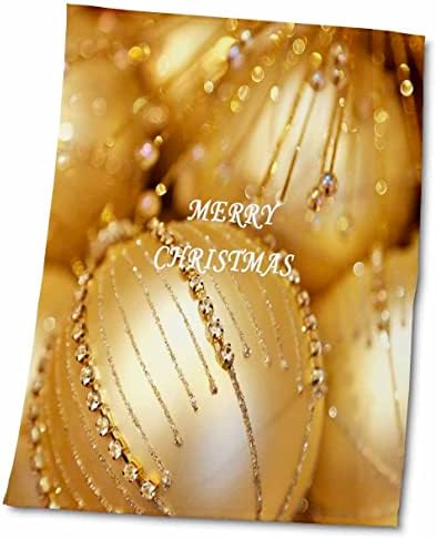 גרפיקה לחג פלורן 3 אתרין - כדורי חג מולד שמח של זהב טהור - מגבות