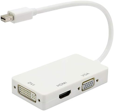 ZDYCGTIME 1080P MINI DP 3-in-1 ממיר, מיני DP זכר ל- HDMI/VGA/DVI כבל ממיר וידאו נשי, תואם למחשבים ניידים