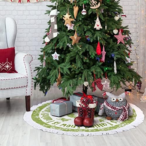 חצאית עץ חג המולד, צללית כלב חג המולד מחצלת עץ חג המולד עם ציצית, חצאית עץ חג המולד של 30 ,