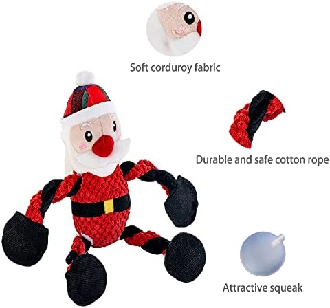 צעצועים לחג המולד עם כלב עם סנטה חמוד וחמוד של סנטה אינטראקטיבית מפוארת חיית מחמד צעצועים עם 5 חריקים