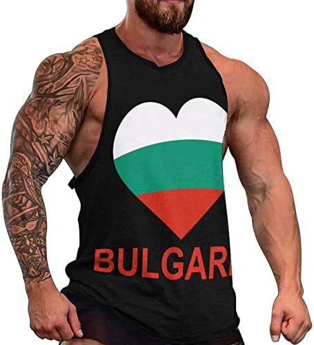אהבת בולגריה גברים של גופייה קיץ אימון חולצות כושר טי חולצות ללא שרוולים