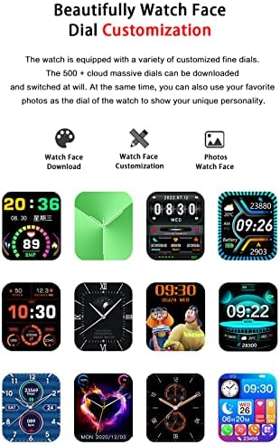 1.92 אינץ 'מגע מלא מסך גדול שעון חכם רב-פונקציונלי עבור גברים לנשים ניטור דופק/דחיפה הודעות/Bluetooth שיחה/מוסיקה
