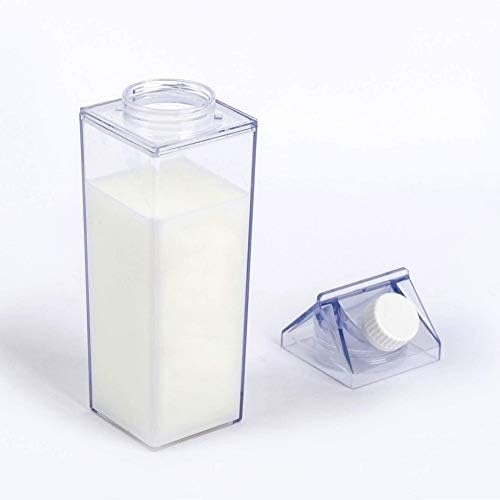 FVEBZEM 500 מל 17 OZ קרטון חלב בקבוק מים לשימוש חוזר קופסת חלב פלסטיק BPA חינם חלב ידידותי לחלב