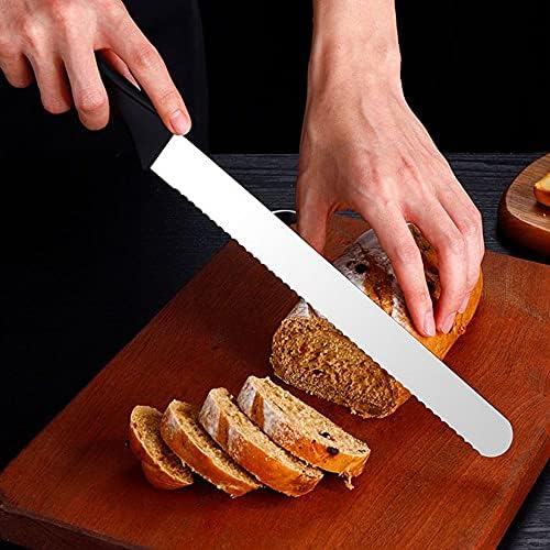 10 אינץ נירוסטה עוגת סכין פלסטיק ידית אפיית מאפה מריות משונן לחם סכין מטבח אפיית כלי
