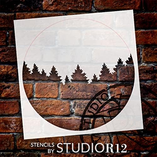 עגול עץ סצנה סטנסיל על ידי סטודיו12-בחר גודל - ארהב עשה-קרפט עשה זאת בעצמך רקע בית תפאורה / צבע