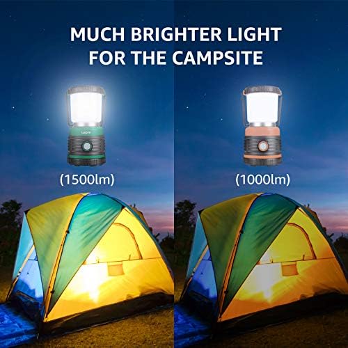 פנס קמפינג של Lepro Lantern, LED המונע על סוללה עם 1500LM, 4 מצבי אור, אור אוהל אטום למים, פנס פנס להוריקן, אור