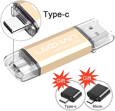 Leizhan USB C Flash Drive 32GB, Photostick לסמארטפונים מסוג C, Samsung Galaxy S10, S9, S8, S8