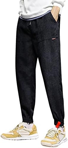 מכנסי הארלן נוחיים של גברים עקבי שרוול מכנסי אימון בצבע אחיד עם מכנסי סרונג בכיס גברים
