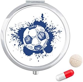 דיו קריקטורה כדורגל כחול כדורגל גלולת מקרה כיס רפואת אחסון תיבת מיכל מתקן