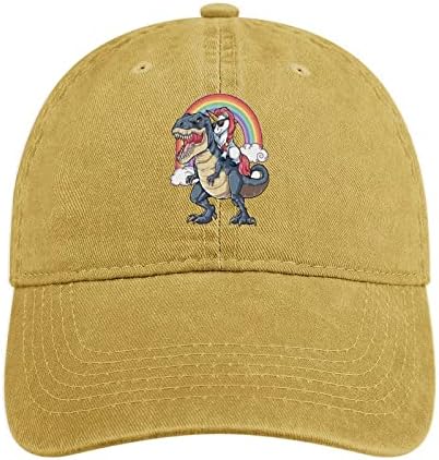 חד קרן רכיבה דינוזאור מודפס ג ' ינס כובע כותנה בייסבול כובע מתכוונן בציר לגברים נשים
