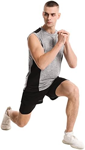 AMVELOL של 4 גופיות אימון לחבילות לגברים לגברים כושר יבש הכושר אימונים כושר ספורט כושר פיתוח גוף חולצות