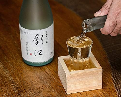 Japanbargain 2757x2, כוסות מעץ סאקה מסו קופסת כוס סאקי העץ היפנית העץ מיוצרת ביפן, מישור, 4 אונקיה,