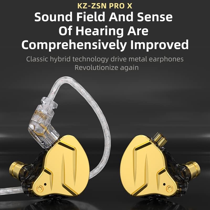 KZ ZSN Pro X אוזניות עם 1BA ו- 1DD, KZ High High Comburity באוזן אוזניות רזולוציה גבוהה באוזניות צג האוזניים