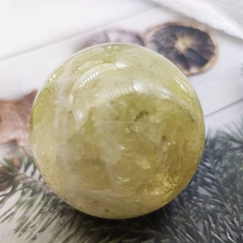 Huklab Olcana 1 pcs 6-7 סמ סטרין קריסטל טבעי כדור גביש צהוב קוורץ אבן חן אבן רייקי לוואנגיין