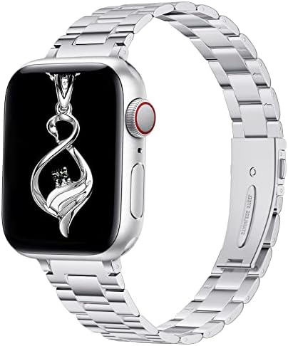 להקת Punytoncy תואמת להקת Apple Watch 38 ממ 40 ממ 41 ממ 42 ממ 44 ממ 45 ממ, רצועה רצועה רצועת החלפת מתכת נירוסטה