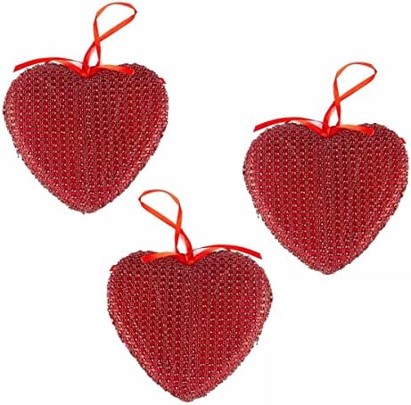 קבוצה של 3 קולבי לב אדום של ולנטיין על ידי מלאכה ישירה של מפעל ליום האהבה ולקישוט יום המתוק ביותר