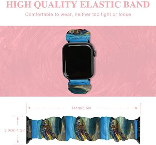 צב ים אלסטי סולו לולאת להקות חמוד מודפס רצועת שעון שעון תואם עבור Apple Watch