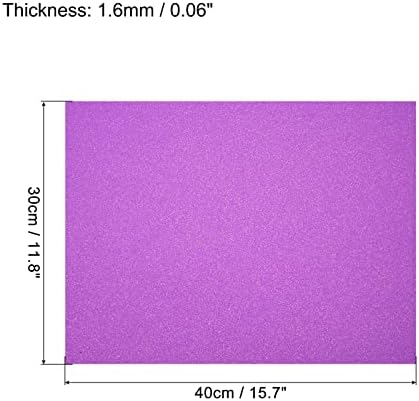 Meccanixity Glitter Eva גיליונות קצף סגול דבק עצמי גב 15.7 x 11.8 אינץ '1.6 ממ עובי למלאכה