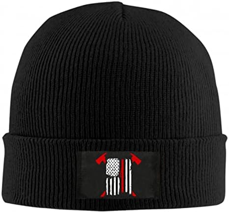 דק כחול קו דגל כפת כובע לנשים גברים חורף כובע נשים אזוקות חורף כפה חם גולגולת כובע רגיל לסרוג כובע