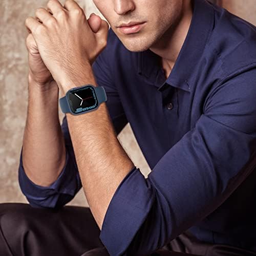 מארז Qsoon 3-Pack תואם ל- Apple Watch Series 8 Series 7 41 ממ, מגן מסך זכוכית מחוסמת מובנה, פגוש