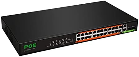 Diewu Ethernet מתג 24ports RJ45 10/100Mbps + 2ports SFP 1000MBPS משולבת יציאת POE לא מנוהלת 10.4GBPS תמיכה באוטו