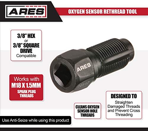 ARES 71112 - חיישן חמצן הכלי מחדש - מנקה בקלות חוטי חור חיישן חמצן - עובד עם חוטי תקע M18 x 1.5 ממ