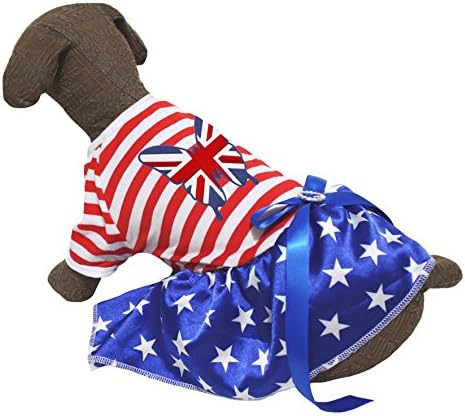 בגדי גור כלבים של פטיטבלה שמלת כלבים בריטית בריטניה בריטניה פס חולצת טריקו טוטו כחול טוטו