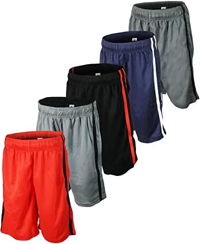 חבילה אנכית של ברוקלין של 5 גברים אתלטי כדורסל מכנסיים קצרים יבש עם כיסים לחדר כושר, ריצה ואימון