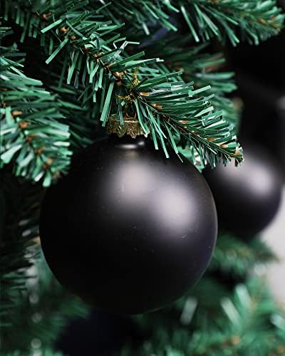 קישוטי כדור חג המולד של DN DN זכוכית שחורה, 3.15 אינץ 'תלייה לחג המולד לקישוט עץ חג המולד, סט של 9