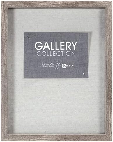 עיצובים בינלאומיים של מלדן 11x14 קופסת צל אפור עם לוח אחורי פשתן שנהב
