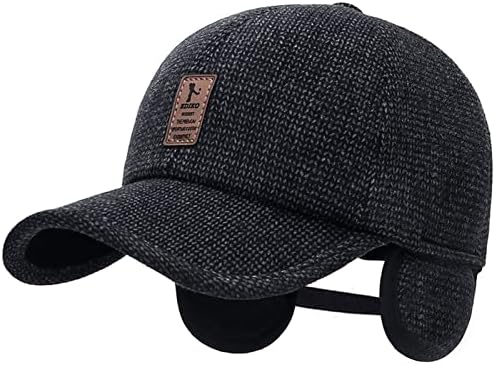 3 יחידות חורף לגברים חיצוני כובע, מתכוונן חם ספורט גולף בייסבול כובע כובעי אבא כובעי כיסויי אוזניים לעבות 55-60