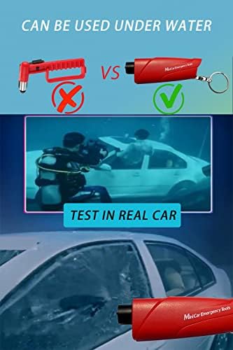 Whahao 4 חבילה מפסק חלון רכב וחותך חגורת בטיחות, כלי בריחת מכוניות מחזיק חירום עם חותך חגורת