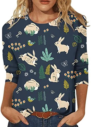 חולצת ארנב פסחא לנשים נשים הדפס חמוד טי טריק